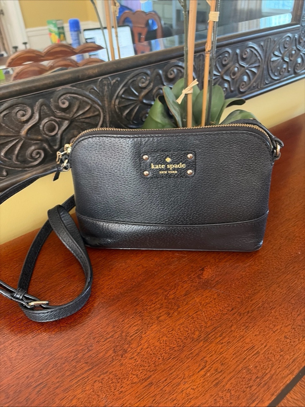 Kate Spade Wellesley Hanna Black Saffino Leather Crossbody